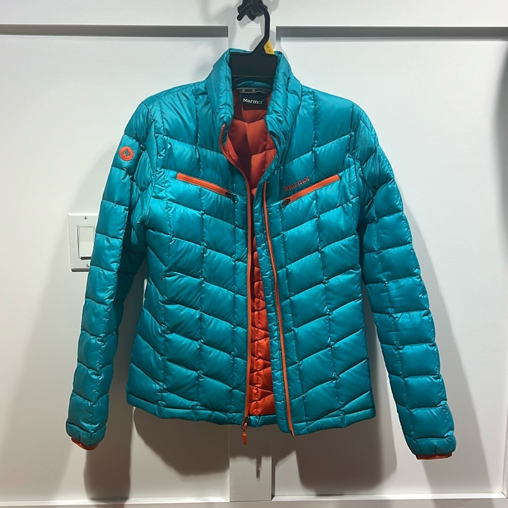 Marmot Teal Lightweight Insulated Jacket with Orange Lining